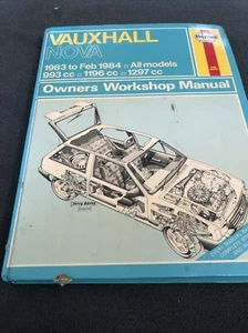 Vauxhall Nova 1983 to 1989 Haynes Owners Workshop Manual, 993, 1196, 1297 & 1598 - Picture 1 of 2