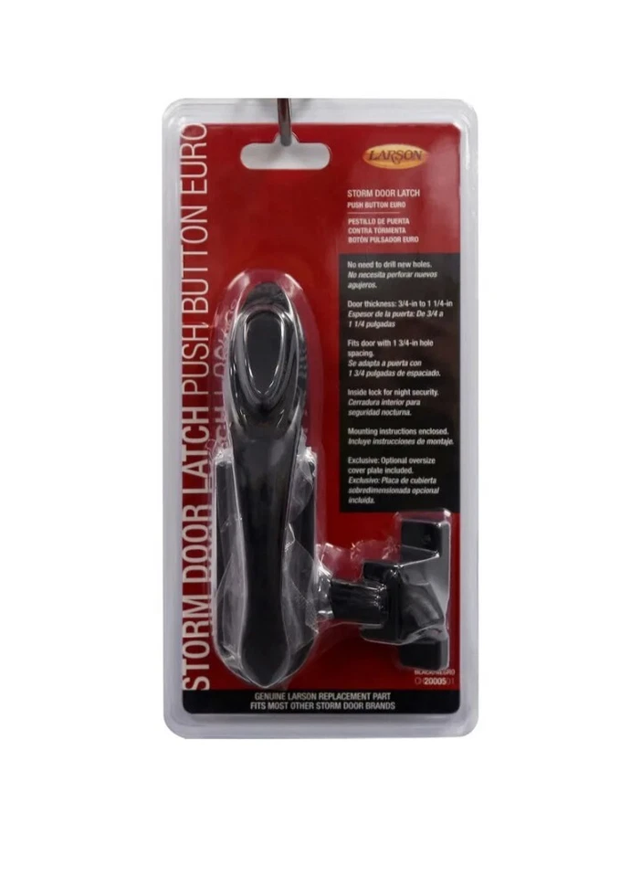 Larson Euro Black Zinc Push Button Latch 1 PK