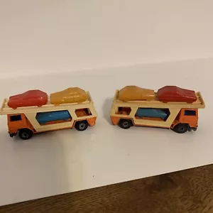 Vintage (2) Matchbox No. 11 Car Transporter Superfast 1976 Lesney England - Picture 1 of 11