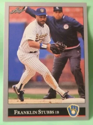 1992 Leaf #328 Franklin Stubbs Milwaukee Brewers - Series 2  - Image 1 of 2