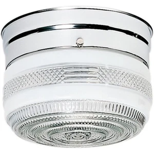 Nuvo 1 Light 6" Flush Mount, Crystal / White Drum, Polished Chrome - SF77-100 - Picture 1 of 1
