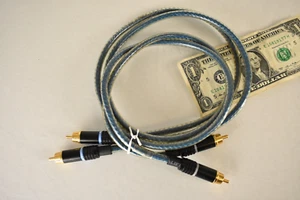 1m Pair RCA Straight Wire Rhapsody Audio Interconnect Cables - Picture 1 of 8