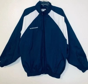 Vintage Diadora Jacket Mens Large Blue Windbreaker Full Zip Running Training - Picture 1 of 5