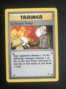 Lt. Surge's Treaty Pokemon Karte 112/132 Gym Heroes Uncommon Non Holo - Bild 1 von 6