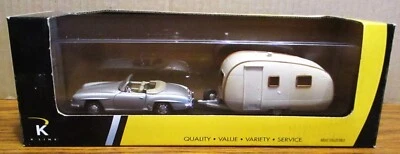 K-Line Kruisers Mercedes Benz 190SL Roadster Conv Car & Camper Trailer 1:43 Toy - Image 1 of 4