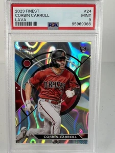 Corbin Carroll PSA 9 2023 TOPPS FINEST #24 REFRACTOR NOVATO/100 - Imagen 1 de 2