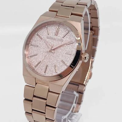 Michael Kores Channing 36mm PVD Steel Grain Pave Dial Ladies Quartz Watch MK6624 - Image 1 of 4