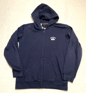 Quiksilver Hoodie Sweatshirt Boy's Size Large Blue Full Zip Fleece Boroka Logo - Picture 1 of 10