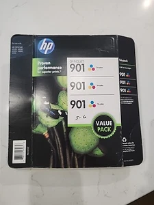 HP 901 Tri-Pack Ink Cartridges - 3 Pack CZ720BN #655222 Exp 8/14 Factory Sealed - Picture 1 of 7