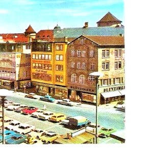 ANNI '60 VOLKWAGEN KARMANN GHIA BIANCA su CARTOLINA STOCCARDA STUTTGART NVG - Picture 1 of 2
