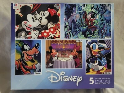 Disney 5 in 1 Multipack Jigsaw Puzzles Mickey, Minnie, Goofy & Donald Duck NIB - Image 1 of 3