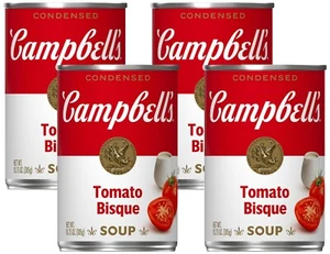 Campbell's Condensed Tomato Bisque 🍜 10.75 Ounce Can (Pack of 4) - Picture 1 of 6