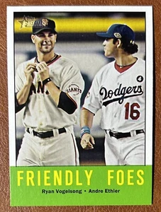 2012 Topps Heritage San Francisco Giants Baseball Card #68 Vogelsong/Ethier - Picture 1 of 2