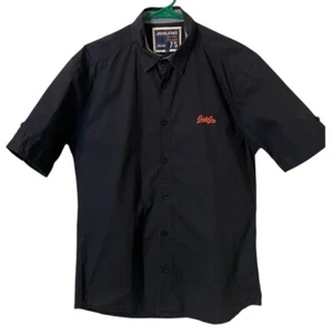 Men's Jack & Jones Originals Button Down T-shirt Embroidered Logo Cotton Sz L - Picture 1 of 6