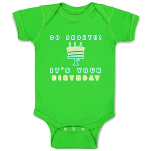 Baby Bodysuit Go Shorty Your Birthday Cakes Funny Cotton Boy & Girl Baby Clothes - Picture 1 of 21