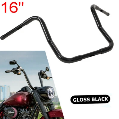 1'' Black 16" Ape Hanger Handlebar Fit For Harley FLST Sportster XL 883 - Image 1 of 4