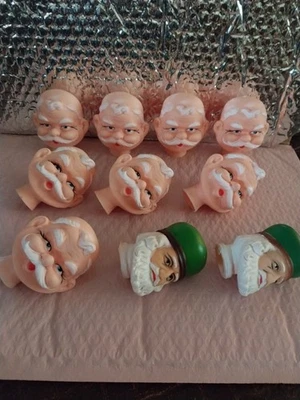 Lote de diez cabezas de muñeca de goma artesanales vintage nuevas sin etiquetas Foto 1 de 4