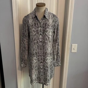 EQUIPAMIENTO Mujer Pequeña 100% Seda Camisa Cambio Vestido Estampado Serpiente Bolsillo - Imagen 1 de 7