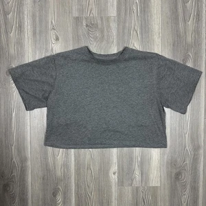 Gray Women's Casual Crop T-Shirt  - Picture 1 of 6