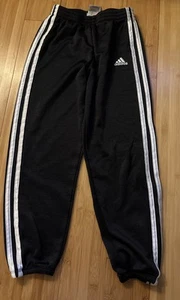 Adidas Youth Sweatpants Black w. White 3-Stripes Size 7 Athletic Fit - Picture 1 of 5