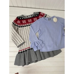 Janie and Jack Bell Sleeve Sweater & Gymboree Holiday Dress Bundle Size 4 - Picture 1 of 7