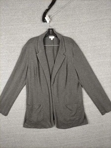 J Jill Ponte Blazer Womens XL Tall Gray Open Front Stretch Knit Career Jacket - Picture 1 of 8