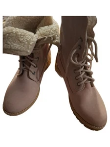 Tamaris Damen Stiefel Gr. 43 Rosa Casual Fellbesatz - Bild 1 von 3