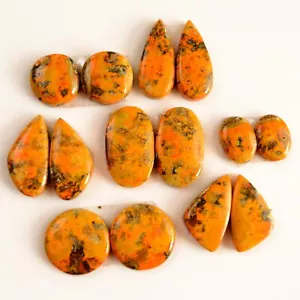 7 Pair 159 Cts Natural Bumble Bee Jasper Gemstone Pairs Lot 24x14-14x10mm#13423 - Picture 1 of 8