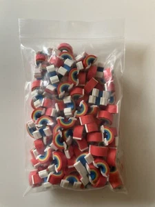 150+ Mini Regenbogen geformte Radiergummis Lehrerbedarf Party Gastgeschenk Neuheit Radiergummi - Bild 1 von 3