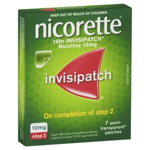 Nicorette 16hr Invisipatch Step 3 (10mg/16hr) 7 Semi Transparent Patches - Picture 1 of 2