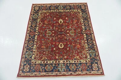 4 x 5 ft Red Bidjar Oriental Afghan Hand Knotted Area Rug - Image 1 of 4