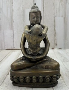 Buddhist deity Vajradhara in union with his consort Prajnaparamita Nude Yab Yum - Picture 1 of 14
