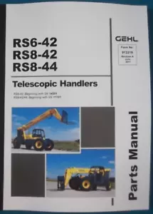 GEHL RS6-42 RS8-42 RS8-44 TELESCOPIC TELEHANDLER FORKLIFT PARTS MANUAL BOOK - Picture 1 of 6