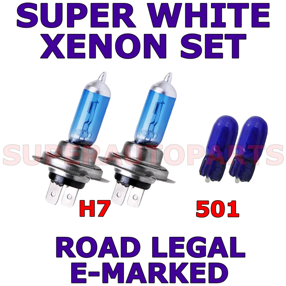 FITS ROVER 75 1999-2002 SET H7 501 SUPER WHITE XENON LIGHT BULBS Foto 1 de 1