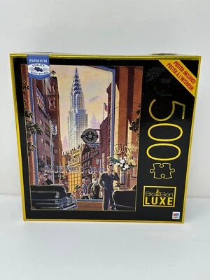 New Sealed MB Big Ben Luxe 500pc Puzzle 'The Chrysler'  W/Poster 18"x24" Sealed - Image 1 of 3