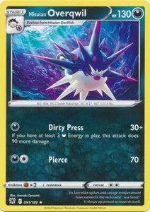 Juego de cartas coleccionables Pokémon Hisuian Overqwil 1991/189 raro resplandor astral - Imagen 1 de 1