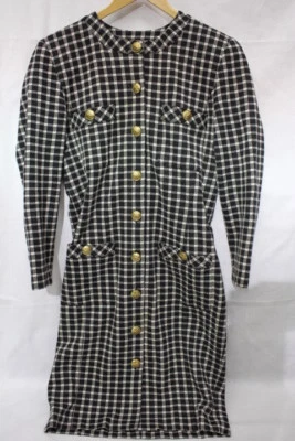 ADRIENNE VITTADINI Black & White Checkered "Day Coat" Womens Size 12-B44 - Image 1 of 4
