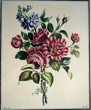 Framed hand colored engraving Floral After Louis Tessier (French 1719-1781) #2