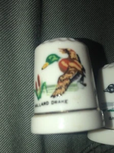 Mallard Drake Porcelain Duck Collectible Souvenir Thimble - Picture 1 of 9