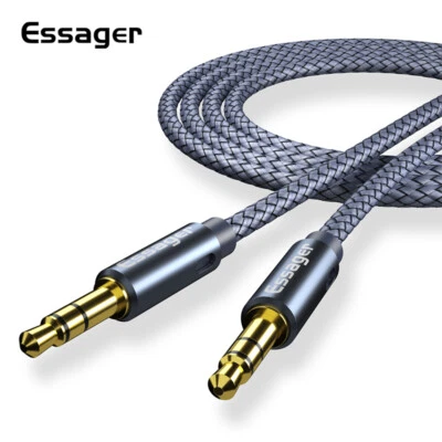 Essager 3.5mm Stereo Jack Audio Aux Braided Cable Male to Male. 0.5m - 5m - Image 1 of 4