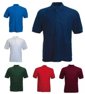 Mens Olympic Polo T Shirt Short Sleeve Size S to 4XL - LIGHTWEIGHT & BREATHABLE - Picture 1 of 9