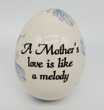 THE EGG LADY Ceramic Egg 2" Porcelain A Mother's Love is Like a Melody Music EUC