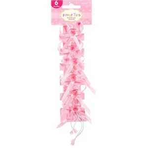 Corbatas Pink Favor Niña Baby Shower Bolsa Corbatas 6ct NUEVAS - Imagen 1 de 2