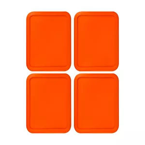Ersatzdeckel für 3 Tassen Pyrex Abdeckung Rechteckig (5,75" x 7,75") ORANGE (4er Pack) - Bild 1 von 1