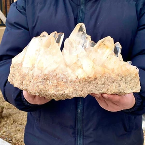 16.63LB Natural White Clear Quartz Mineral Specimen Crystal Cluster Reiki Decor - Picture 1 of 12