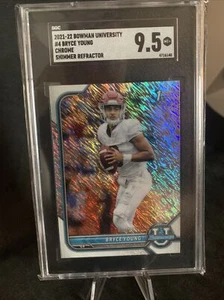 BRYCE YOUNG RC SGC 9.5 SILVER SHIMMER PRIZM #1 Draft Pick ALABAMA PANTHERS - Picture 1 of 4