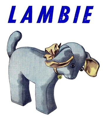 LAMB TOY Woozy Waggies 13" Stuffed Animal LAMBIE Vintage Fabric Sewing Pattern  - Image 1 of 4