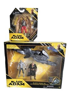 Black Adam Vs Intergang Mercenary With Exclusive Vehicle Plus Hawkman Figure - Picture 1 of 7