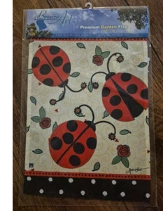 Breeze Art DAMAS NIGHT OUT Rojo Ladybugs Dama Insecto Jardín Bandera 12.5" x 18, NUEVO - Imagen 1 de 4