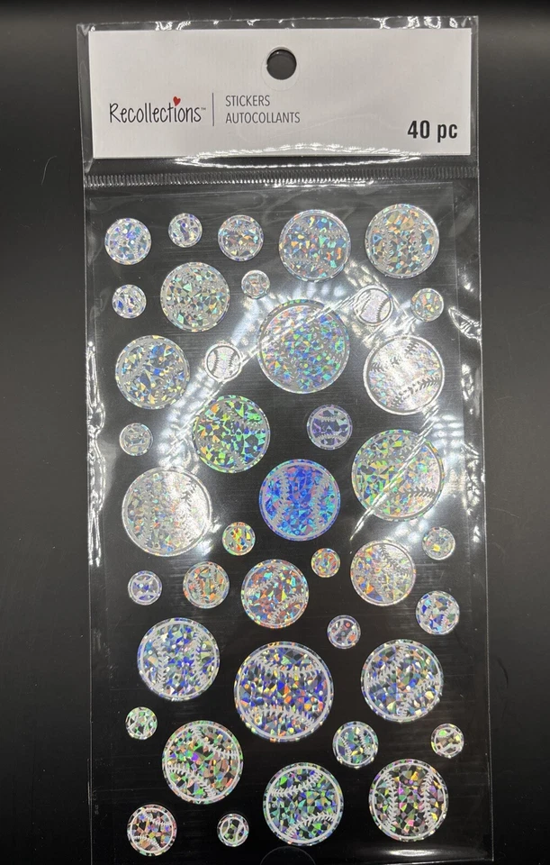 Recuerdos Pelotas de Béisbol ⚾️ Softbol 🥎Pegatinas Holográficas Álbumes de Recortes 40 un. Foto 1 de 1